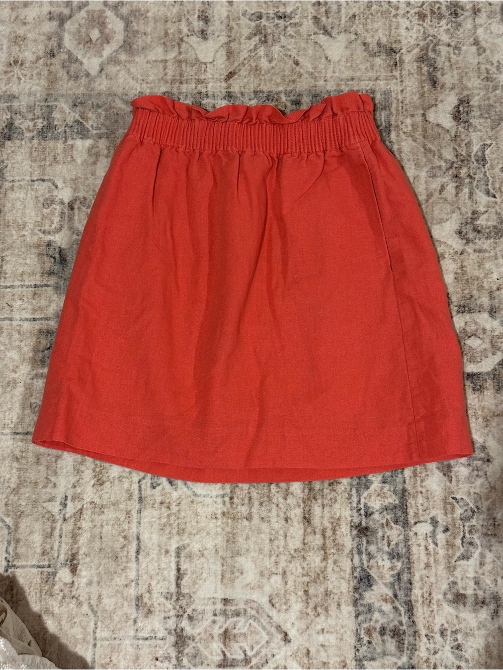 J. Crew Coral Pink Paperbag Waist Mini Skirt